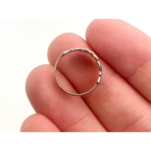 Irish Made Claddagh Heart & Crown Sterling Silver 925 Vintage Ring - sz 3 - Picture 7 of 13